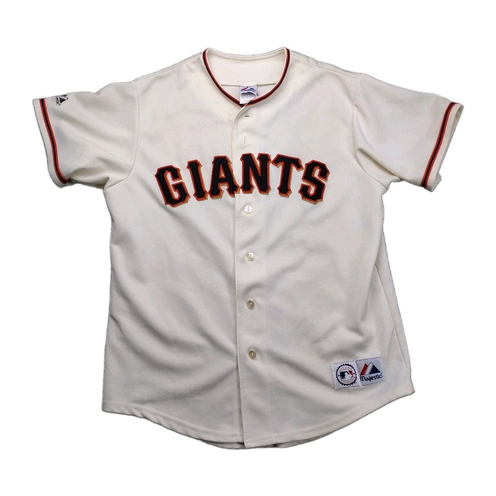 VTG Majestic Barry Bonds #25 San Francisco Giants Jersey Mens L Cream Y2K Korea